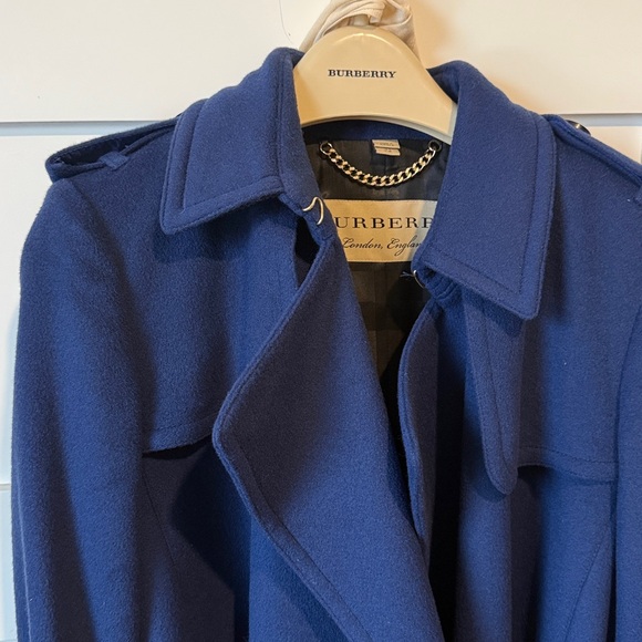 BURBERRY London Tempsfold Cashmere Wool Blue Wrap Trench Coat 4 - Picture 3 of 5